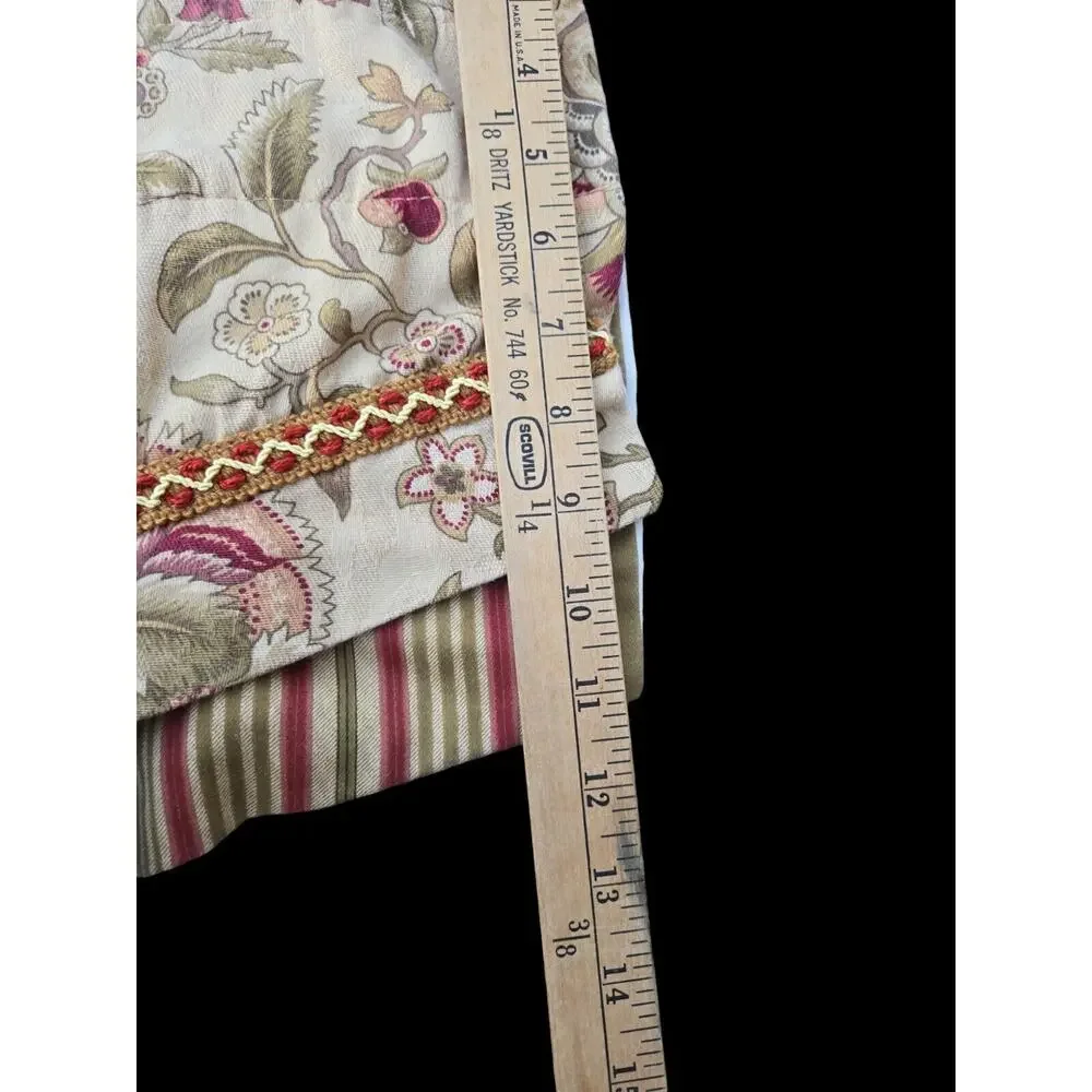 Waverly Imperial Dress Cream Red Floral Striped Valance 51”